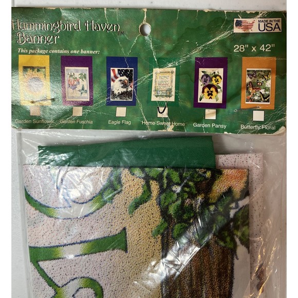 Hummingbird Haven Garden Home Sweet Home Spring House Flag 28" x 42” Made In USA - Picture 2 of 6